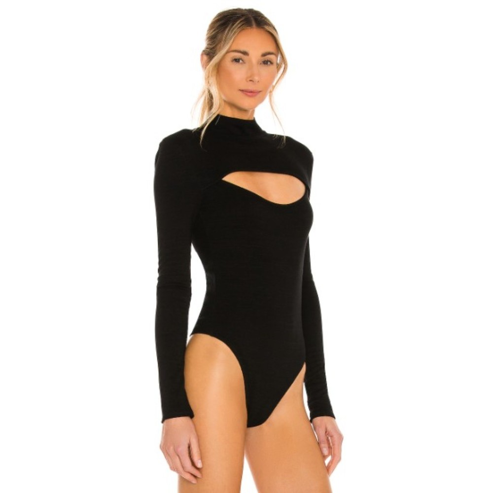 Michael Costello x REVOLVE Evelyn Bodysuit Women's Black Cutout Size Medium NEW - Picture 3 of 11